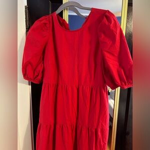 Old Navy Red & Pink Midi Dress